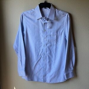 Roundtree & Yorke slim fit blue and white dress shirt 16 x 34 non-iron
